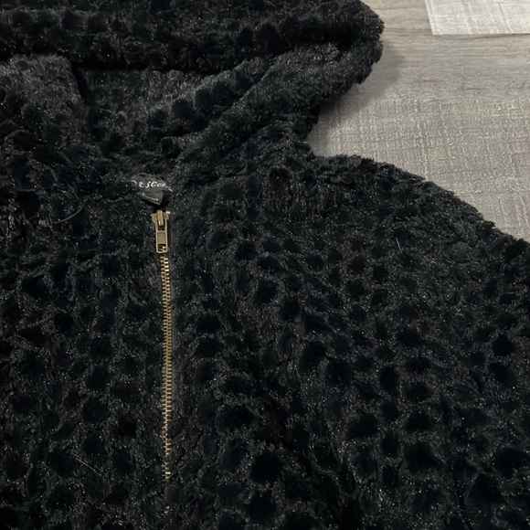 Faux Fur Wet Seal Cropped Zippered Jacket sz Large - Picture 6 of 10